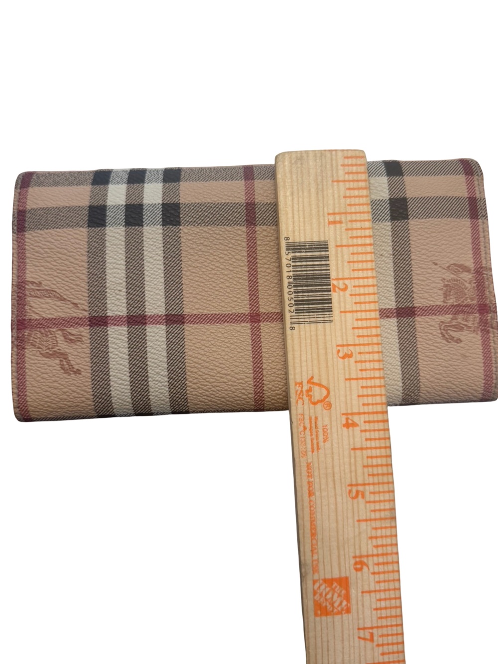 Authentic Burberry Haymarket Check Long Continental Tan Check Wallet - Picture 10 of 12